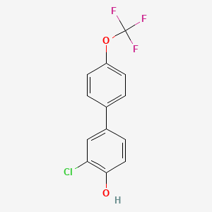 molecular formula C13H8ClF3O2 B6382028 2-Chloro-4-(4-trifluoromethoxyphenyl)phenol, 95% CAS No. 1261574-18-8