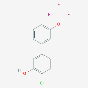 molecular formula C13H8ClF3O2 B6382042 2-Chloro-5-(3-trifluoromethoxyphenyl)phenol, 95% CAS No. 1261512-80-4