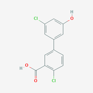molecular formula C13H8Cl2O3 B6382048 5-(3-Carboxy-4-chlorophenyl)-3-chlorophenol, 95% CAS No. 1261972-96-6