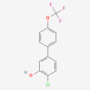 molecular formula C13H8ClF3O2 B6382051 2-Chloro-5-(4-trifluoromethoxyphenyl)phenol, 95% CAS No. 1261723-86-7