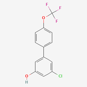 molecular formula C13H8ClF3O2 B6382057 3-Chloro-5-(4-trifluoromethoxyphenyl)phenol, 95% CAS No. 1261866-99-2
