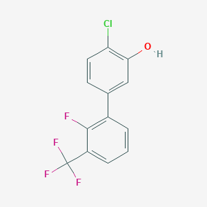 molecular formula C13H7ClF4O B6382062 2-Chloro-5-(2-fluoro-3-trifluoromethylphenyl)phenol, 95% CAS No. 1261951-74-9
