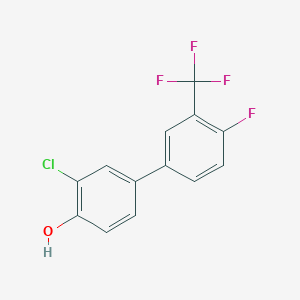 molecular formula C13H7ClF4O B6382071 2-Chloro-4-(4-fluoro-3-trifluoromethylphenyl)phenol, 95% CAS No. 1261973-04-9