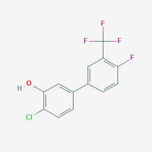 molecular formula C13H7ClF4O B6382079 2-Chloro-5-(4-fluoro-3-trifluoromethylphenyl)phenol, 95% CAS No. 1261961-38-9
