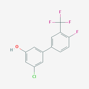 molecular formula C13H7ClF4O B6382093 3-Chloro-5-(4-fluoro-3-trifluoromethylphenyl)phenol, 95% CAS No. 1261928-89-5