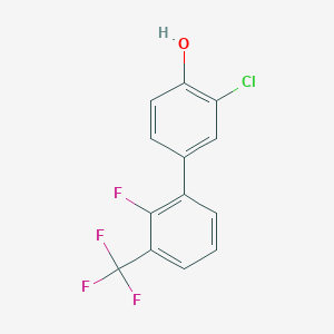 molecular formula C13H7ClF4O B6382107 2-Chloro-4-(2-fluoro-3-trifluoromethylphenyl)phenol, 95% CAS No. 1262001-78-4