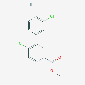 molecular formula C14H10Cl2O3 B6382118 2-Chloro-4-(2-chloro-5-methoxycarbonylphenyl)phenol, 95% CAS No. 1261928-96-4