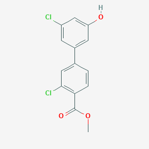molecular formula C14H10Cl2O3 B6382126 3-Chloro-5-(3-chloro-4-methoxycarbonylphenyl)phenol, 95% CAS No. 1261951-83-0