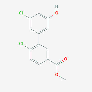 molecular formula C14H10Cl2O3 B6382154 3-Chloro-5-(2-chloro-5-methoxycarbonylphenyl)phenol, 95% CAS No. 1261931-82-1