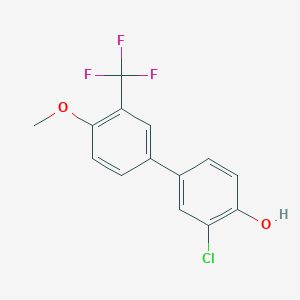 molecular formula C14H10ClF3O2 B6382178 2-Chloro-4-(4-methoxy-3-trifluoromethylphenyl)phenol, 95% CAS No. 1261922-23-9