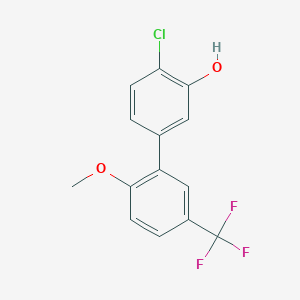 molecular formula C14H10ClF3O2 B6382179 2-Chloro-5-(2-methoxy-5-trifluoromethylphenyl)phenol, 95% CAS No. 1261961-50-5