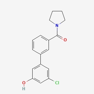 molecular formula C17H16ClNO2 B6382206 3-Chloro-5-(3-pyrrolidinylcarbonylphenyl)phenol, 95% CAS No. 1261897-37-3