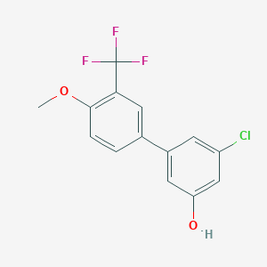 molecular formula C14H10ClF3O2 B6382213 3-Chloro-5-(4-methoxy-3-trifluoromethylphenyl)phenol, 95% CAS No. 1261991-28-9