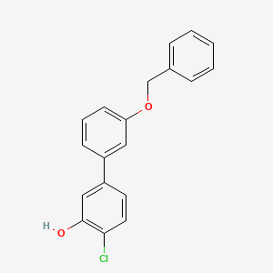molecular formula C19H15ClO2 B6382223 5-(3-Benzyloxyphenyl)-2-chlorophenol, 95% CAS No. 1261908-86-4