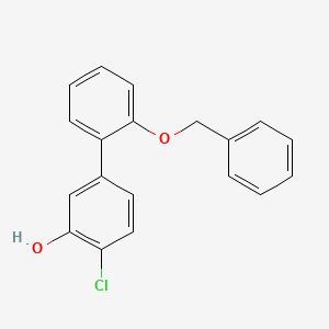 molecular formula C19H15ClO2 B6382227 5-(2-Benzyloxyphenyl)-2-chlorophenol, 95% CAS No. 1261897-38-4