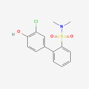 molecular formula C14H14ClNO3S B6382240 2-Chloro-4-(2-N,N-dimethylsulfamoylphenyl)phenol, 95% CAS No. 1262002-04-9