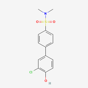 molecular formula C14H14ClNO3S B6382260 2-Chloro-4-(4-N,N-dimethylsulfamoylphenyl)phenol, 95% CAS No. 1261897-40-8