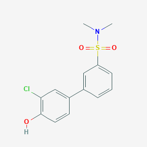 molecular formula C14H14ClNO3S B6382267 2-Chloro-4-(3-N,N-dimethylsulfamoylphenyl)phenol, 95% CAS No. 1261929-29-6