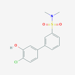 molecular formula C14H14ClNO3S B6382269 2-Chloro-5-(3-N,N-dimethylsulfamoylphenyl)phenol, 95% CAS No. 1261944-76-6