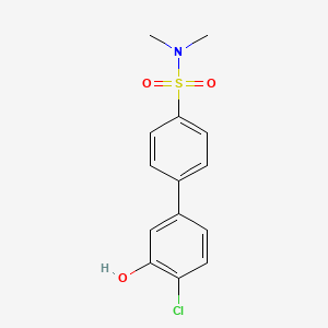 molecular formula C14H14ClNO3S B6382270 2-Chloro-5-(4-N,N-dimethylsulfamoylphenyl)phenol, 95% CAS No. 1261957-15-6