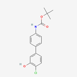molecular formula C17H18ClNO3 B6382299 5-(4-BOC-Aminophenyl)-2-chlorophenol, 95% CAS No. 1261944-85-7