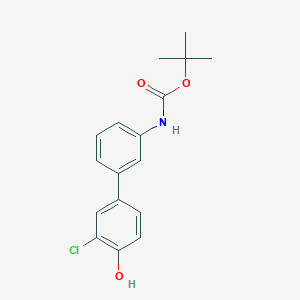 molecular formula C17H18ClNO3 B6382316 4-(3-BOC-Aminophenyl)-2-chlorophenol, 95% CAS No. 1261956-58-4