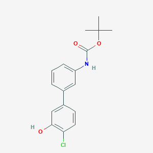 molecular formula C17H18ClNO3 B6382330 5-(3-BOC-Aminophenyl)-2-chlorophenol, 95% CAS No. 1261897-41-9