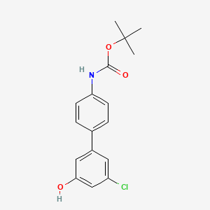 molecular formula C17H18ClNO3 B6382347 5-(4-BOC-Aminophenyl)-3-chlorophenol, 95% CAS No. 1261899-86-8