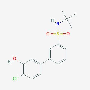 molecular formula C16H18ClNO3S B6382372 5-(3-t-Butylsulfamoylphenyl)-2-chlorophenol, 95% CAS No. 1261902-64-0