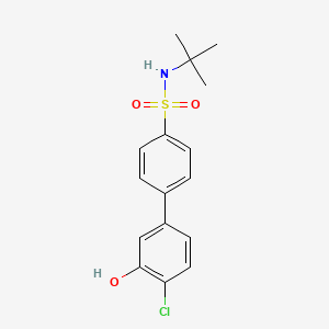 molecular formula C16H18ClNO3S B6382380 5-(4-t-Butylsulfamoylphenyl)-2-chlorophenol, 95% CAS No. 1261973-44-7