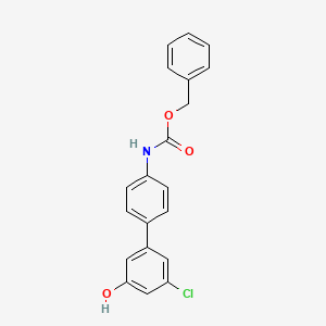 molecular formula C20H16ClNO3 B6382398 5-(4-Cbz-Aminopheny)-3-chlorophenol, 95% CAS No. 1261932-00-6