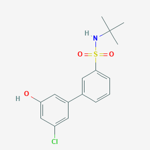 molecular formula C16H18ClNO3S B6382406 5-(3-t-Butylsulfamoylphenyl)-3-chlorophenol, 95% CAS No. 1261961-61-8