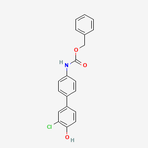 molecular formula C20H16ClNO3 B6382416 4-(4-Cbz-Aminopheny)-2-chlorophenol, 95% CAS No. 1261908-94-4