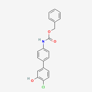 molecular formula C20H16ClNO3 B6382422 5-(4-Cbz-Aminopheny)-2-chlorophenol, 95% CAS No. 1261951-94-3
