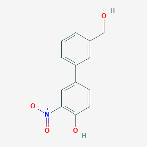 molecular formula C13H11NO4 B6382522 4-(3-Hydroxymethylphenyl)-2-nitrophenol, 95% CAS No. 1261973-90-3
