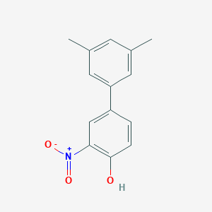 molecular formula C14H13NO3 B6382537 4-(3,5-Dimethylphenyl)-2-nitrophenol, 95% CAS No. 1261945-19-0
