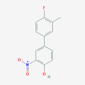 molecular formula C13H10FNO3 B6382551 4-(4-Fluoro-3-methylphenyl)-2-nitrophenol, 95% CAS No. 1261923-07-2
