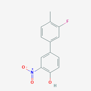molecular formula C13H10FNO3 B6382567 4-(3-Fluoro-4-methylphenyl)-2-nitrophenol, 95% CAS No. 1261932-96-0