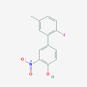 molecular formula C13H10FNO3 B6382572 4-(2-Fluoro-5-methylphenyl)-2-nitrophenol, 95% CAS No. 1261932-91-5