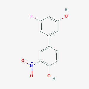 molecular formula C12H8FNO4 B6382585 4-(3-Fluoro-5-hydroxyphenyl)-2-nitrophenol, 95% CAS No. 1261945-46-3