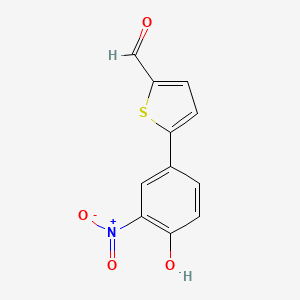 molecular formula C11H7NO4S B6382586 4-(5-Formylthiophen-2-yl)-2-nitrophenol, 95% CAS No. 1262002-42-5