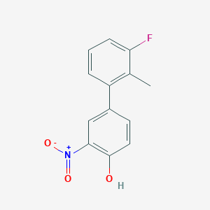 molecular formula C13H10FNO3 B6382593 4-(3-Fluoro-2-methylphenyl)-2-nitrophenol, 95% CAS No. 1261956-64-2