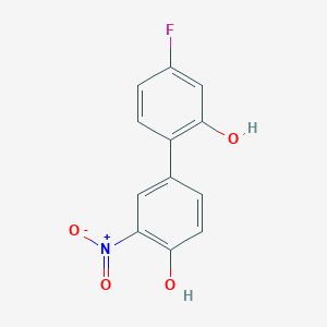 molecular formula C12H8FNO4 B6382602 4-(4-Fluoro-2-hydroxyphenyl)-2-nitrophenol, 95% CAS No. 1261897-45-3