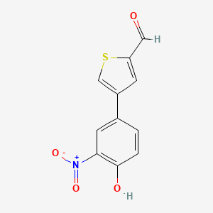 molecular formula C11H7NO4S B6382605 4-(2-Formylthiophen-4-yl)-2-nitrophenol, 95% CAS No. 1261923-27-6
