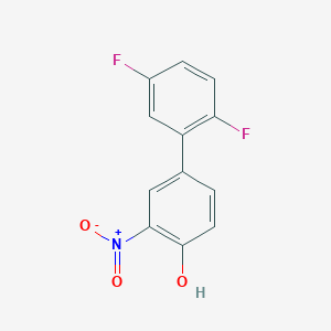 molecular formula C12H7F2NO3 B6382626 4-(2,5-Difluorophenyl)-2-nitrophenol, 95% CAS No. 1261923-33-4