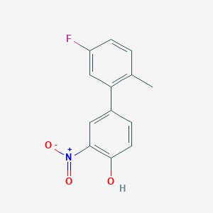 molecular formula C13H10FNO3 B6382653 4-(5-Fluoro-2-methylphenyl)-2-nitrophenol, 95% CAS No. 1262002-37-8