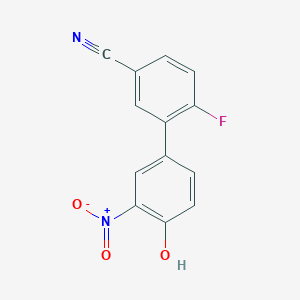 molecular formula C13H7FN2O3 B6382673 4-(5-Cyano-2-fluorophenyl)-2-nitrophenol, 95% CAS No. 1261957-38-3