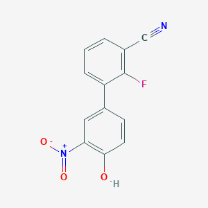 molecular formula C13H7FN2O3 B6382679 4-(3-Cyano-2-fluorophenyl)-2-nitrophenol, 95% CAS No. 1261957-43-0