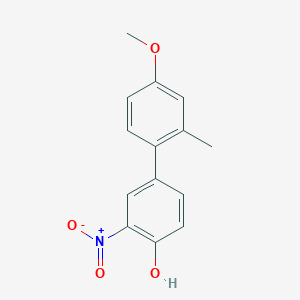molecular formula C14H13NO4 B6382692 4-(4-Methoxy-2-methylphenyl)-2-nitrophenol, 95% CAS No. 1261902-77-5