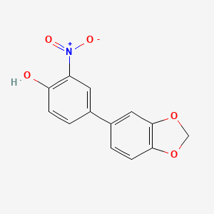 molecular formula C13H9NO5 B6382697 4-(3,4-Methylenedioxyphenyl)-2-nitrophenol, 95% CAS No. 1261945-79-2